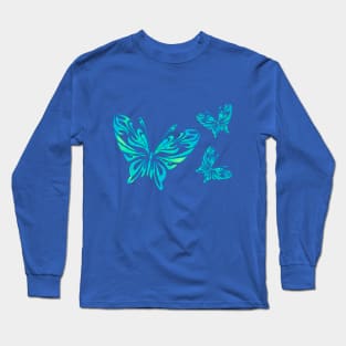 Butterflies in blue Long Sleeve T-Shirt